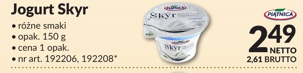 Jogurt Skyr promocja w Makro