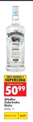 Wódka Żubrówka Biała 40% promocja w Biedronka