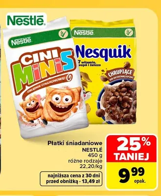 Płatki śniadaniowe Cini Minis Nestlé promocja w Carrefour Market