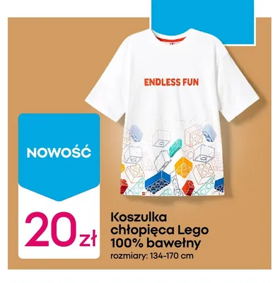 Koszulka chłopięca Lego 100% bawełny promocja w Pepco