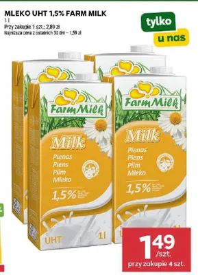 Mleko UHT 1,5% promocja w Stokrotka
