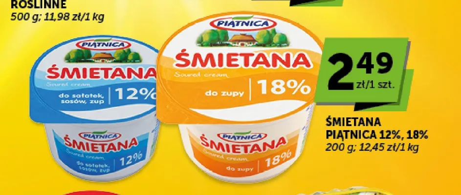 Śmietana Piątnica 18% promocja w ABC