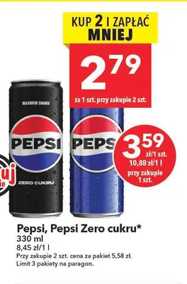 Napój gazowany Pepsi Zero cukru promocja w LEWIATAN