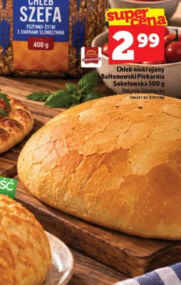 Chleb niekrojony Baltonowski Piekarnia Sokołowska promocja w TOPAZ