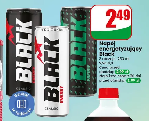 Napój energetyzujący Black Classic promocja w Dino