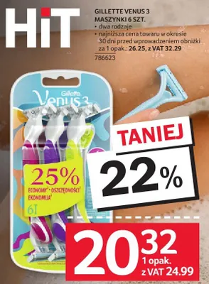 Maszynki jednorazowe Gillette Venus 3 6 szt. promocja w Selgros