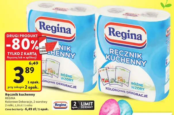 Ręcznik kuchenny kolorowe dekoracje, 2 warstwy promocja w Intermarche
