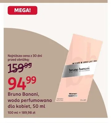 Woda perfumowana dla kobiet Bruno Banani promocja w Rossmann