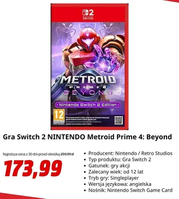 Gra Switch 2 Nintendo Metroid Prime 4: Beyond promocja w Media Markt