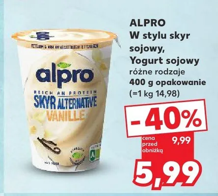 Yogurt sojowy w stylu skyr Alpro promocja w Kaufland