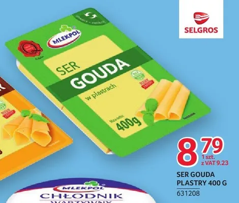 Ser Gouda plastry Mlekpol promocja w Selgros