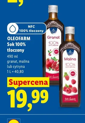 Sok 100% tłoczony cytryna Oleofarm promocja w Lidl