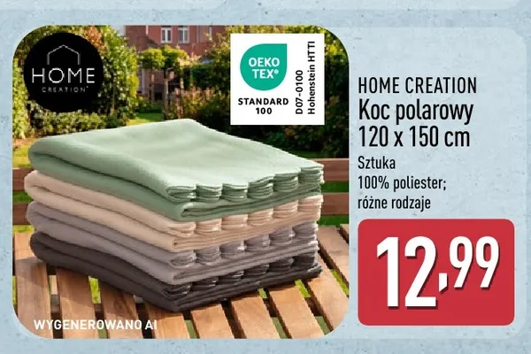Koc polarowy HOME CREATION promocja w Aldi