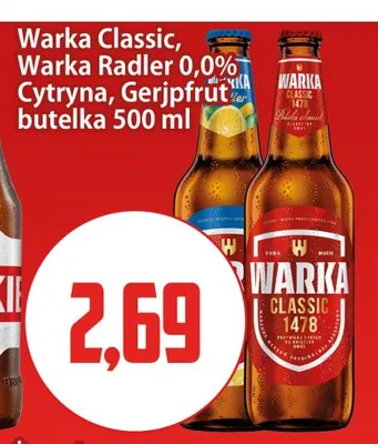 Piwo bezalkoholowe Warka Radler cytryna promocja w Kupiec
