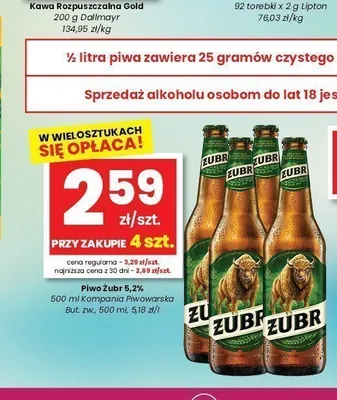Piwo Żubr promocja w emma MARKET