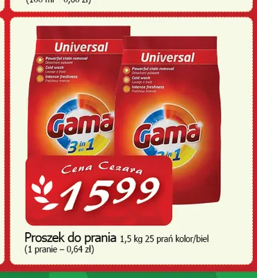 Proszek do prania do kolorów i bieli Gama promocja w CEZAR Delikatesy