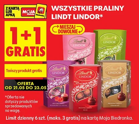 Praliny Lindt Lindor promocja w Biedronka
