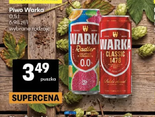 Piwo Warka Classic promocja w Delikatesy Centrum