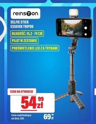 Selfie stick Reinston ESS010X Tripod promocja w RTV EURO AGD