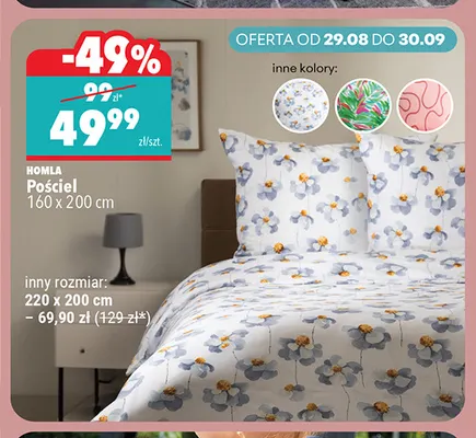 Pościel Homla 220x200 cm promocja w Biedronka