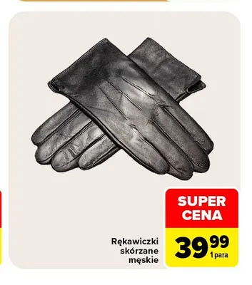 Rękawiczki skórzane męskie promocja w Carrefour
