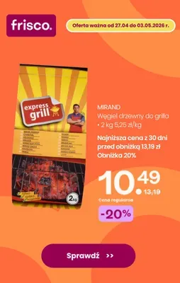 Węgiel drzewny do grilla Mirand Express Grill promocja w Frisco