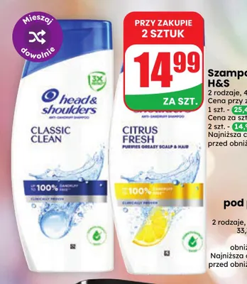 Szampon do włosów Head & Shoulders Citrus Fresh promocja w Dino