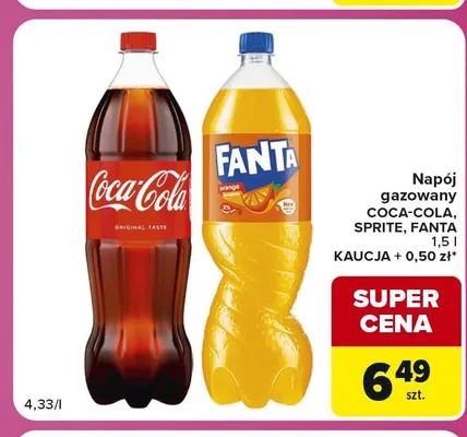Napój gazowany Sprite promocja w Carrefour Express