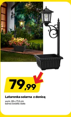 Latarnia solarna z donicą promocja w Bricomarche