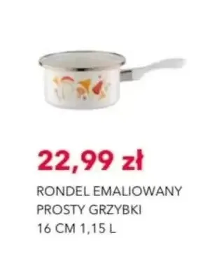 Rondel emaliowany prosty grzybki 16 cm 1,15 l promocja w Nela