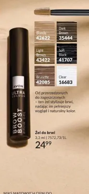 Żel do brwi Avon Ultra Colour Brow Boost Dark Brown promocja w AVON
