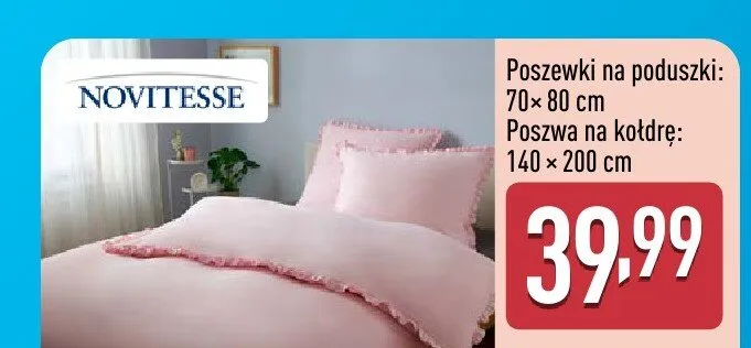 Pościel z satyny poliestrowej 140x200 + 70x80 cm promocja w Aldi