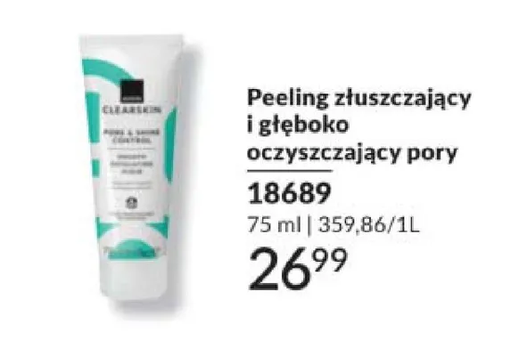 Peeling złuszczający i głęboko oczyszczający pory Avon Clearskin promocja w AVON