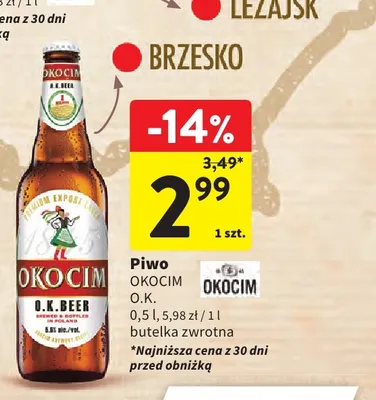 Piwo Okocim O.K. promocja w Intermarche