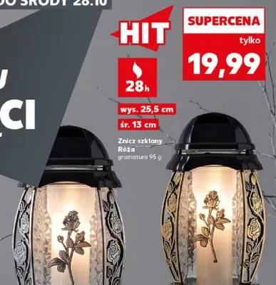 Znicz szklany Róża promocja w Kaufland
