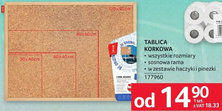 Tablica korkowa TABLICA KORKOWA promocja w Selgros