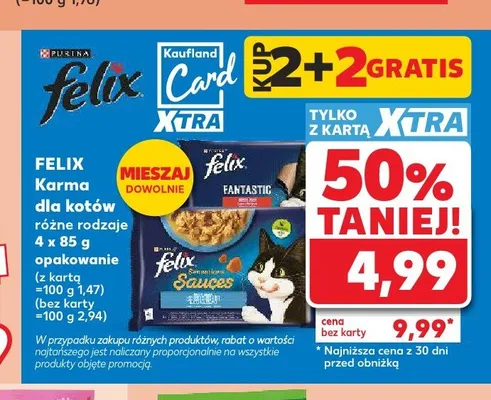 Karma dla kotów Felix różne rodzaje promocja w Kaufland