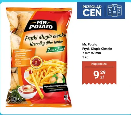 Frytki długie cienkie 7mm x7mm promocja w Biedronka