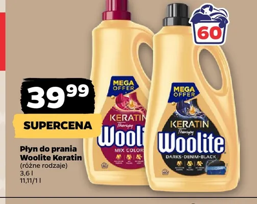 Płyn do prania Woolite Keratin Darks Denim Black promocja w Netto