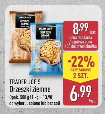 Orzeszki ziemne Trader Joe's bez soli promocja w Aldi
