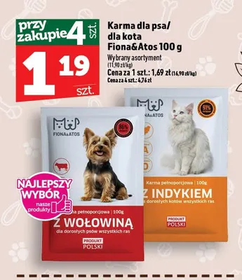 Karma dla kota Fiona & Atos z indykiem promocja w TOPAZ