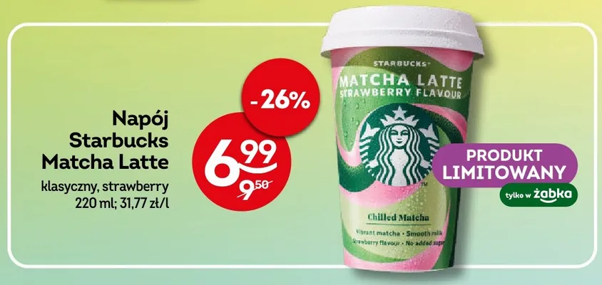 Napój Starbucks Matcha Latte strawberry promocja w Żabka