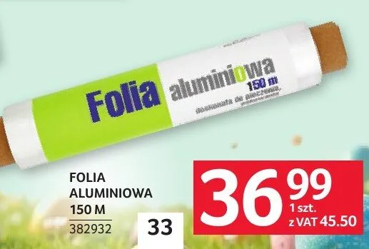 Folia aluminiowa Folia 150m promocja w Selgros