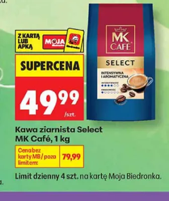 Kawa ziarnista MK Cafe Select promocja w Biedronka