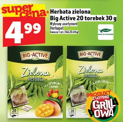 Herbata zielona Big Active Herbapol promocja w TOPAZ