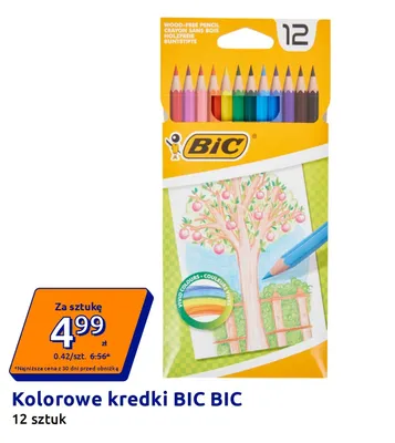 Kolorowe kredki BIC 12 sztuk promocja w Action
