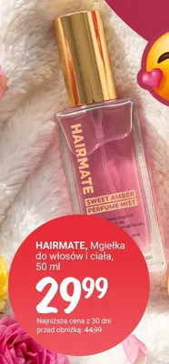 Mgiełka do włosów i ciała Hairmate Sweet Amber Perfume Mist promocja w Rossmann