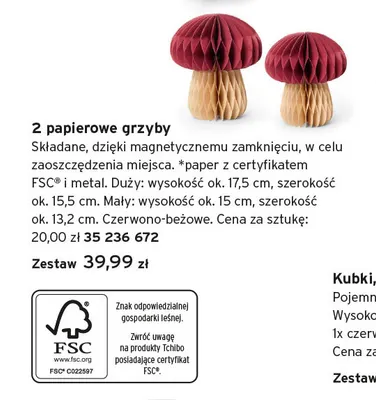 Papierowe grzyby Tchibo 2-pak promocja w Tchibo