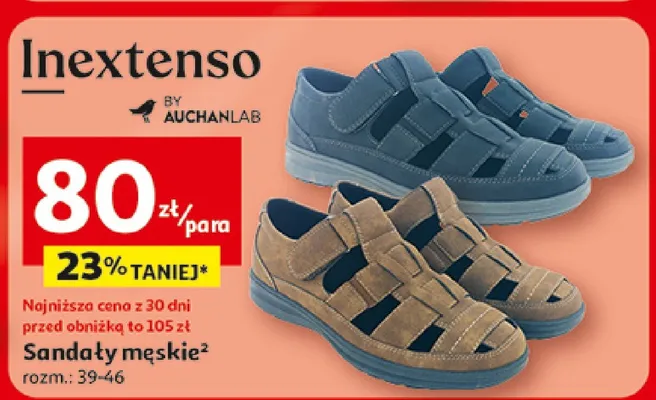 Sandały męskie Inextenso promocja w Auchan