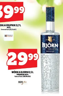 Wódka Bjorn 0,5l promocja w TOPAZ